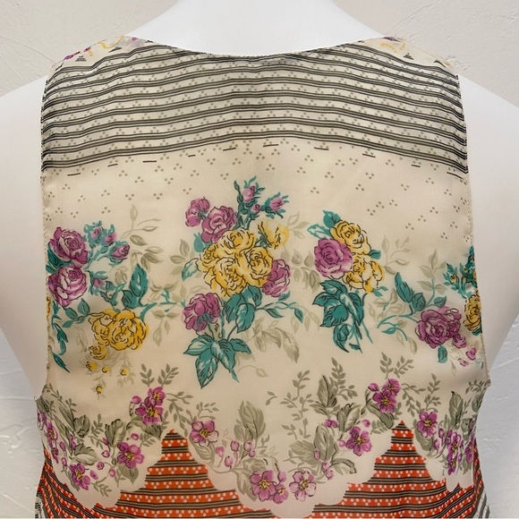 FREE PEOPLE FALLING FOR GEORGETTE BOHEMIAN CHIFFON FLORAL MINI DRESS - Picture 13 of 16